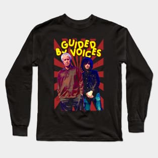 Guided by Graphic Grooves Voices Band Tees, Navigate Indie Rock Aesthetics with Style Long Sleeve T-Shirt